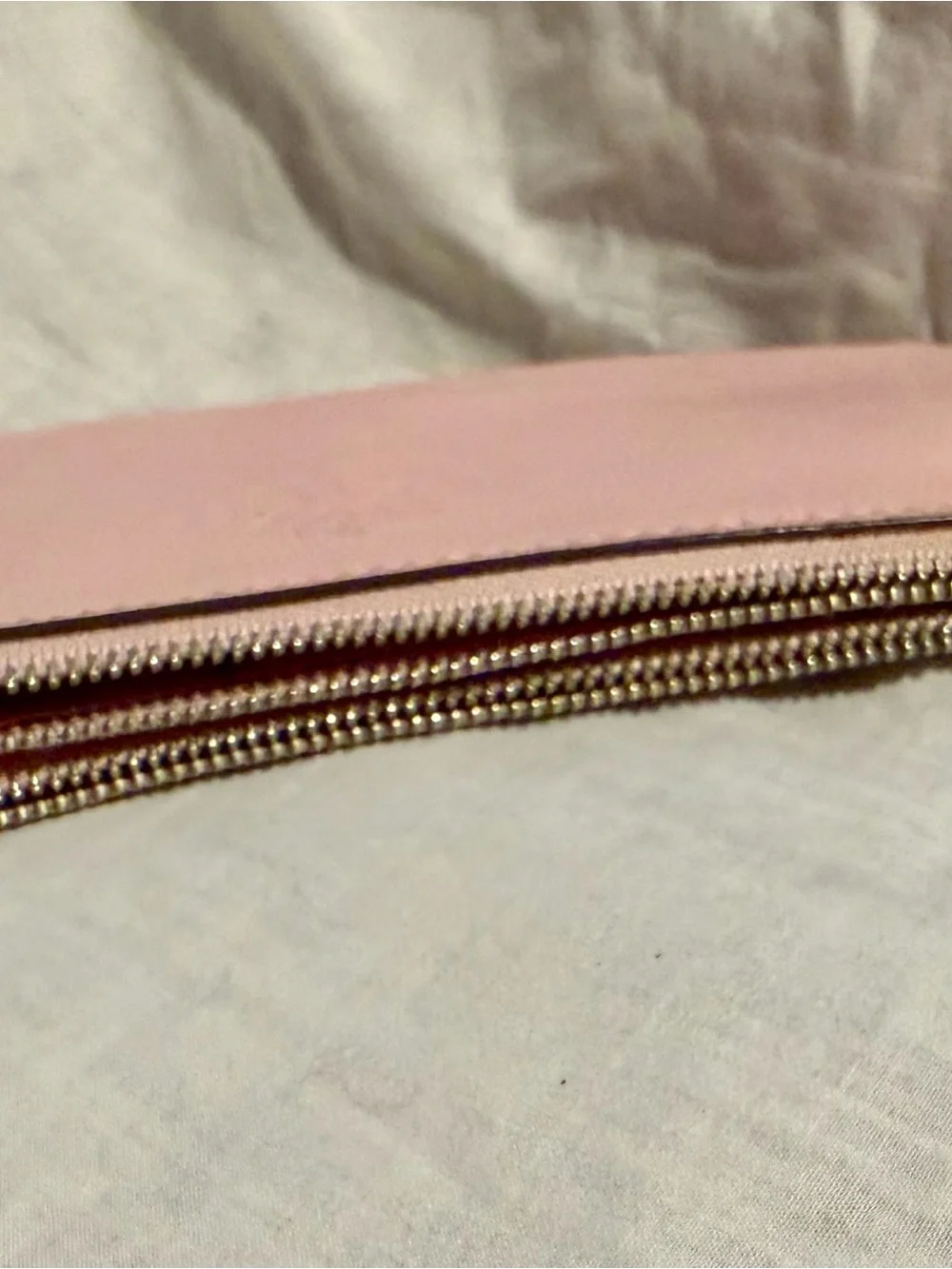 #Vintage Y2K Coach Double Zip Wallet Wristlet Pebble Leather Pink